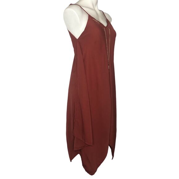 Speed Control New York Burnt Orange Asymmetrical Dress - Size Small - Picture 5 of 11